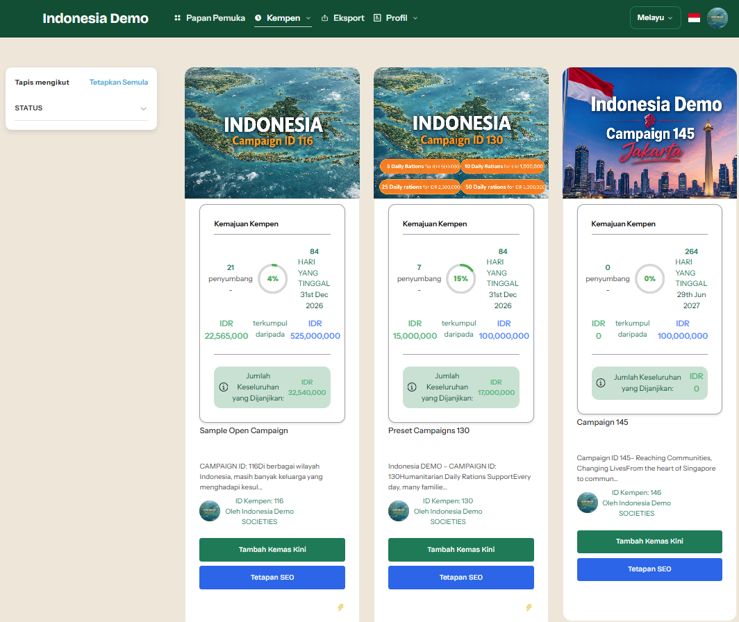 GivingFridays campaign creation